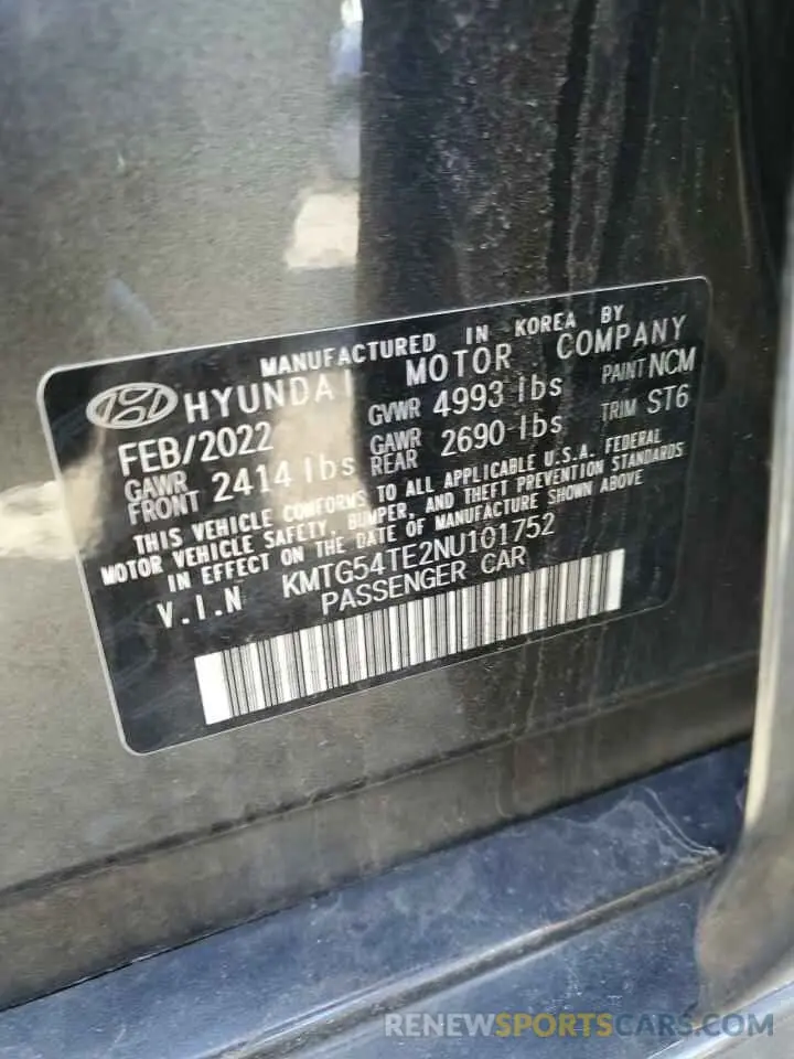 12 Photograph of a damaged car KMTG54TE2NU101752 GENESIS G70 BASE 2022