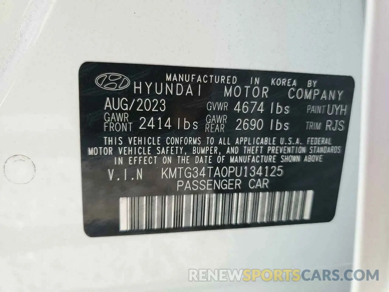 15 Photograph of a damaged car KMTG34TA0PU134125 GENESIS G70 BASE 2023