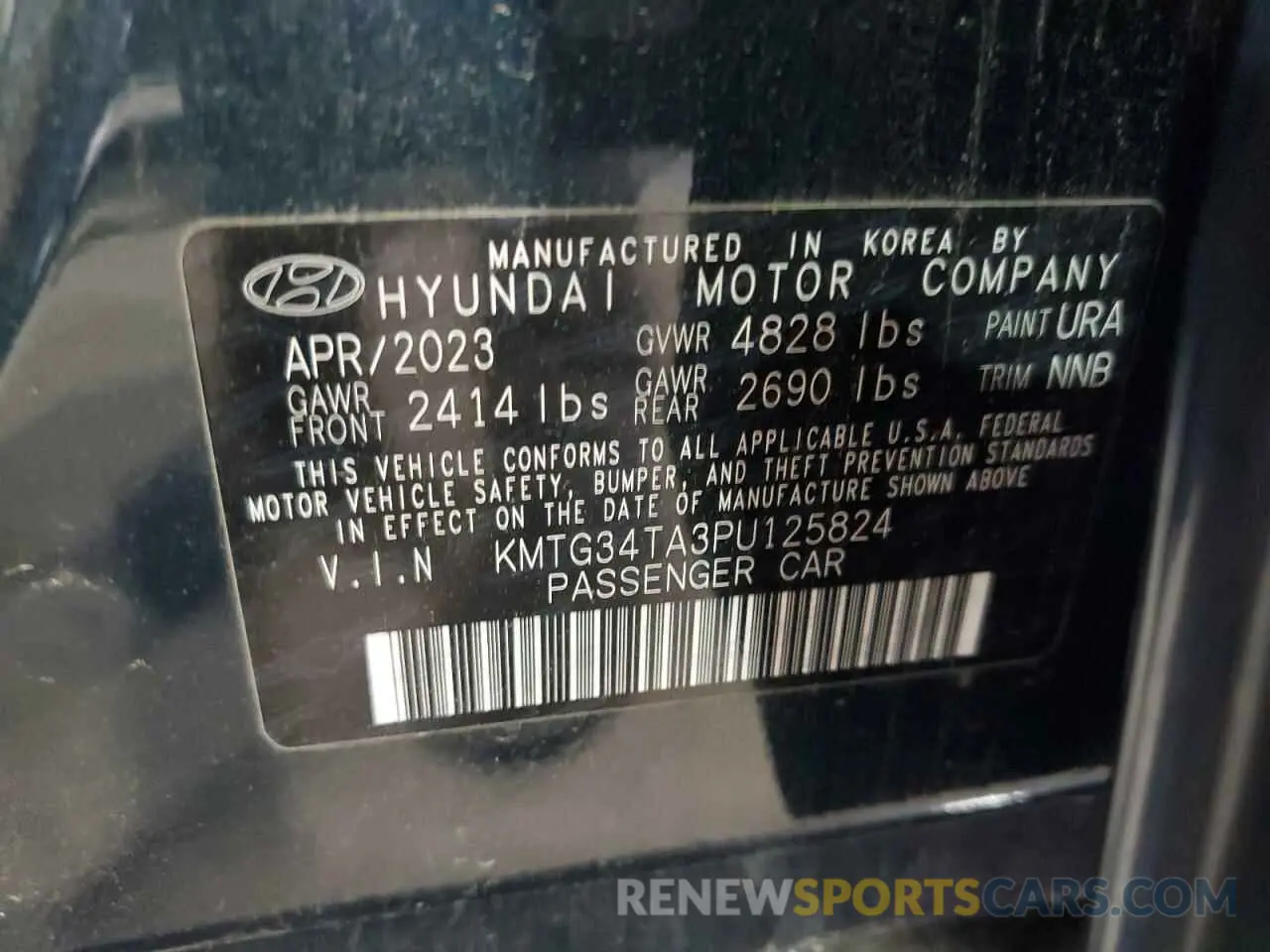 12 Photograph of a damaged car KMTG34TA3PU125824 GENESIS G70 BASE 2023
