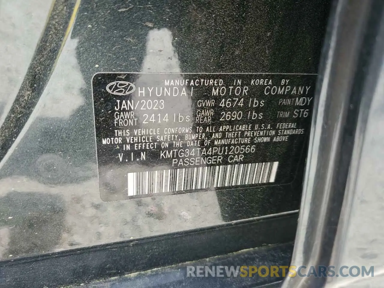 13 Photograph of a damaged car KMTG34TA4PU120566 GENESIS G70 BASE 2023