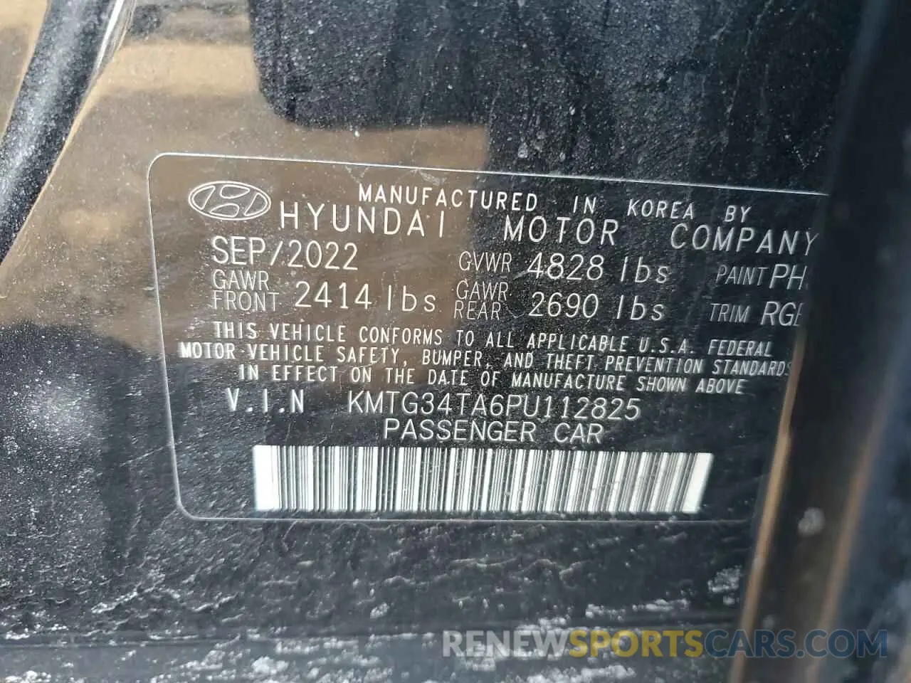 14 Photograph of a damaged car KMTG34TA6PU112825 GENESIS G70 BASE 2023
