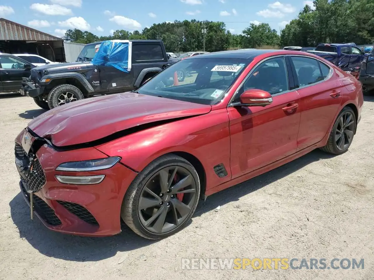 1 Photograph of a damaged car KMTG54TE0PU114499 GENESIS G70 BASE 2023
