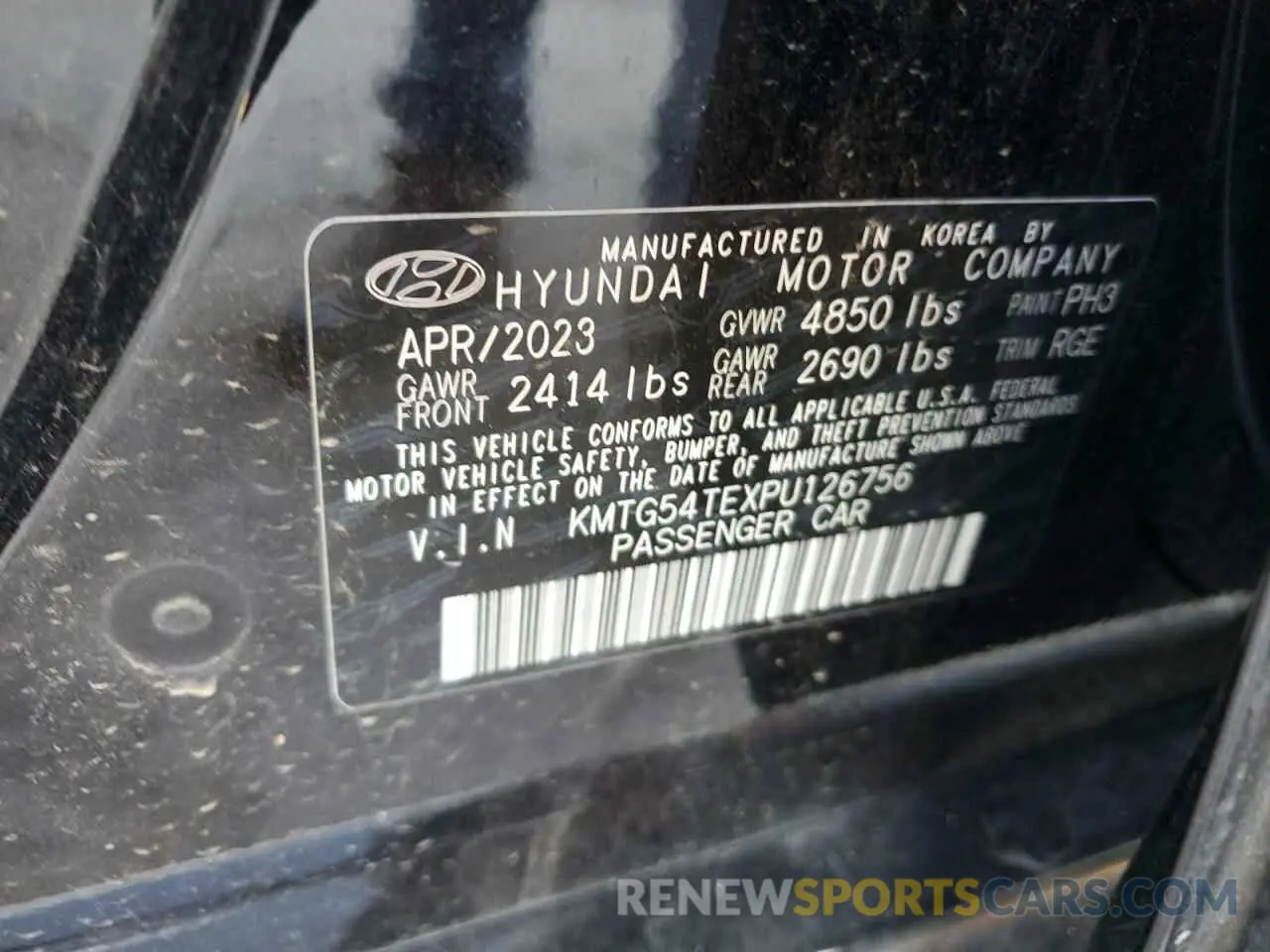 12 Photograph of a damaged car KMTG54TEXPU126756 GENESIS G70 BASE 2023