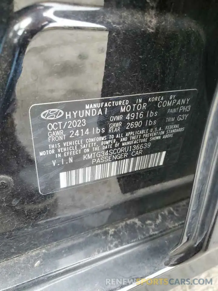 12 Photograph of a damaged car KMTG34SC0RU136639 GENESIS G70 BASE 2024