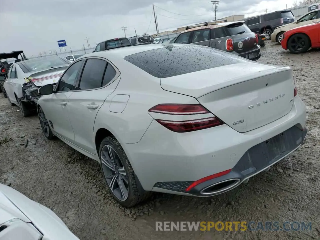 2 Photograph of a damaged car KMTG34SC6RU136838 GENESIS G70 BASE 2024