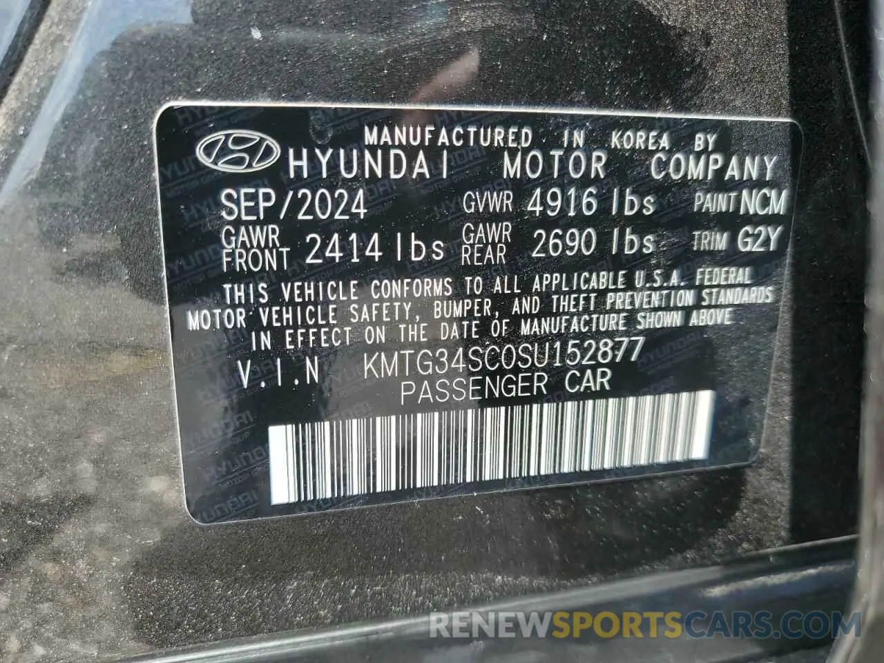 13 Photograph of a damaged car KMTG34SC0SU152877 GENESIS G70 BASE 2025