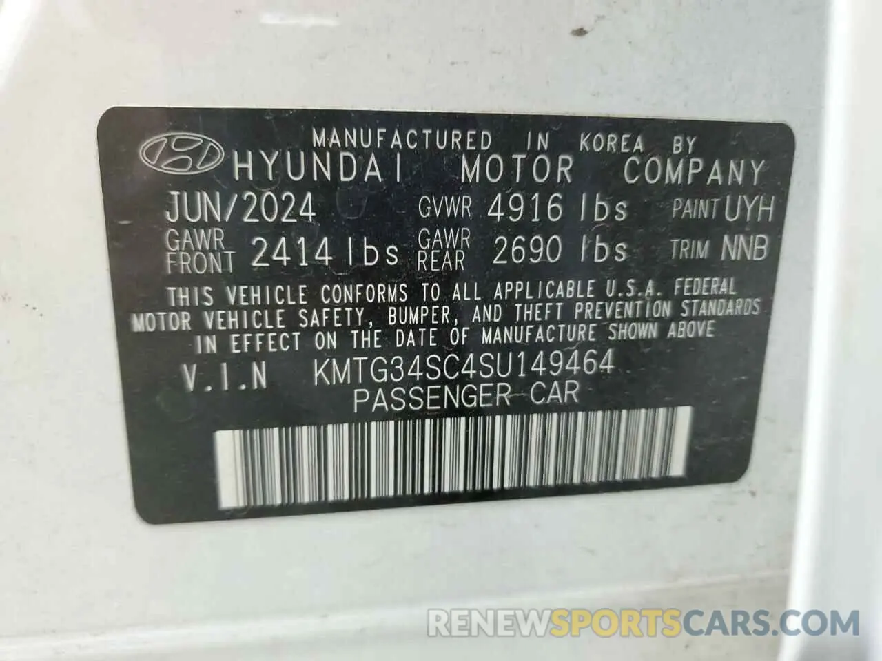 13 Photograph of a damaged car KMTG34SC4SU149464 GENESIS G70 BASE 2025