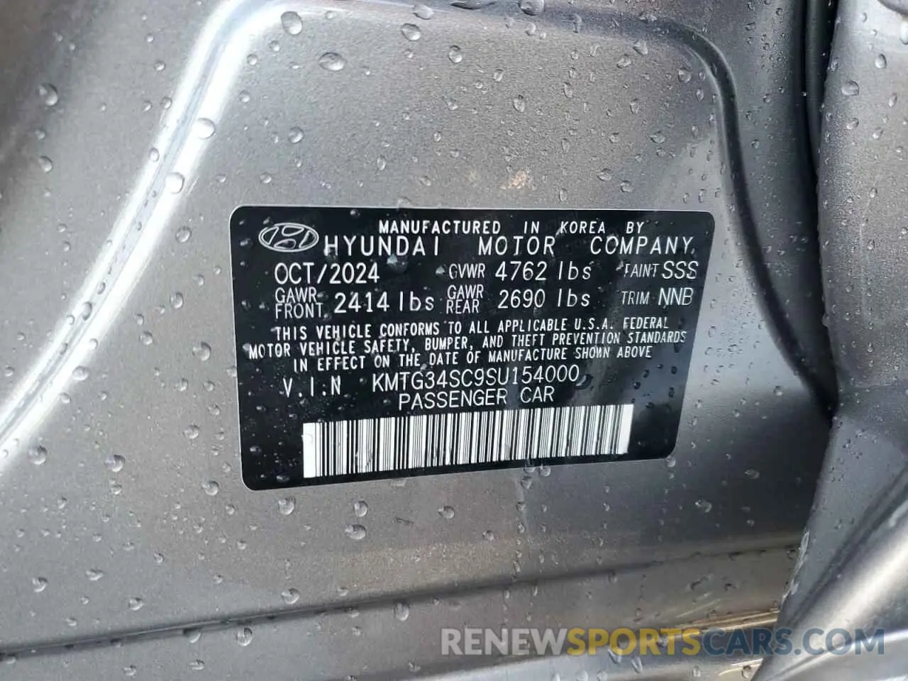 12 Photograph of a damaged car KMTG34SC9SU154000 GENESIS G70 BASE 2025