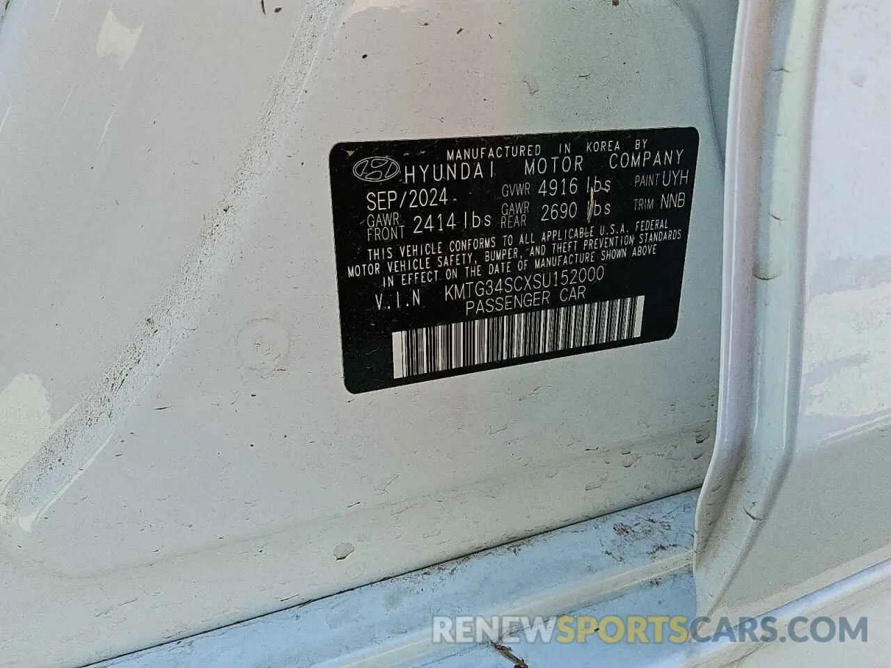 12 Photograph of a damaged car KMTG34SCXSU152000 GENESIS G70 BASE 2025