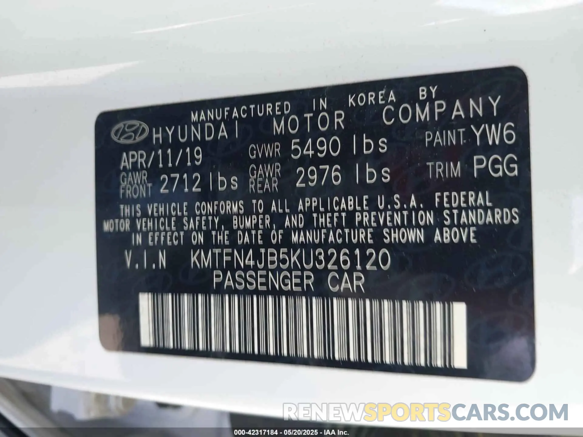 9 Photograph of a damaged car KMTFN4JB5KU326120 GENESIS G80 2019