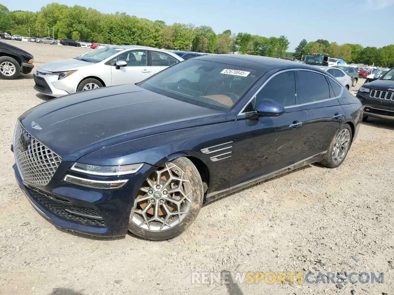 1 Photograph of a damaged car KMTGB4SC2MU082711 GENESIS G80 2021