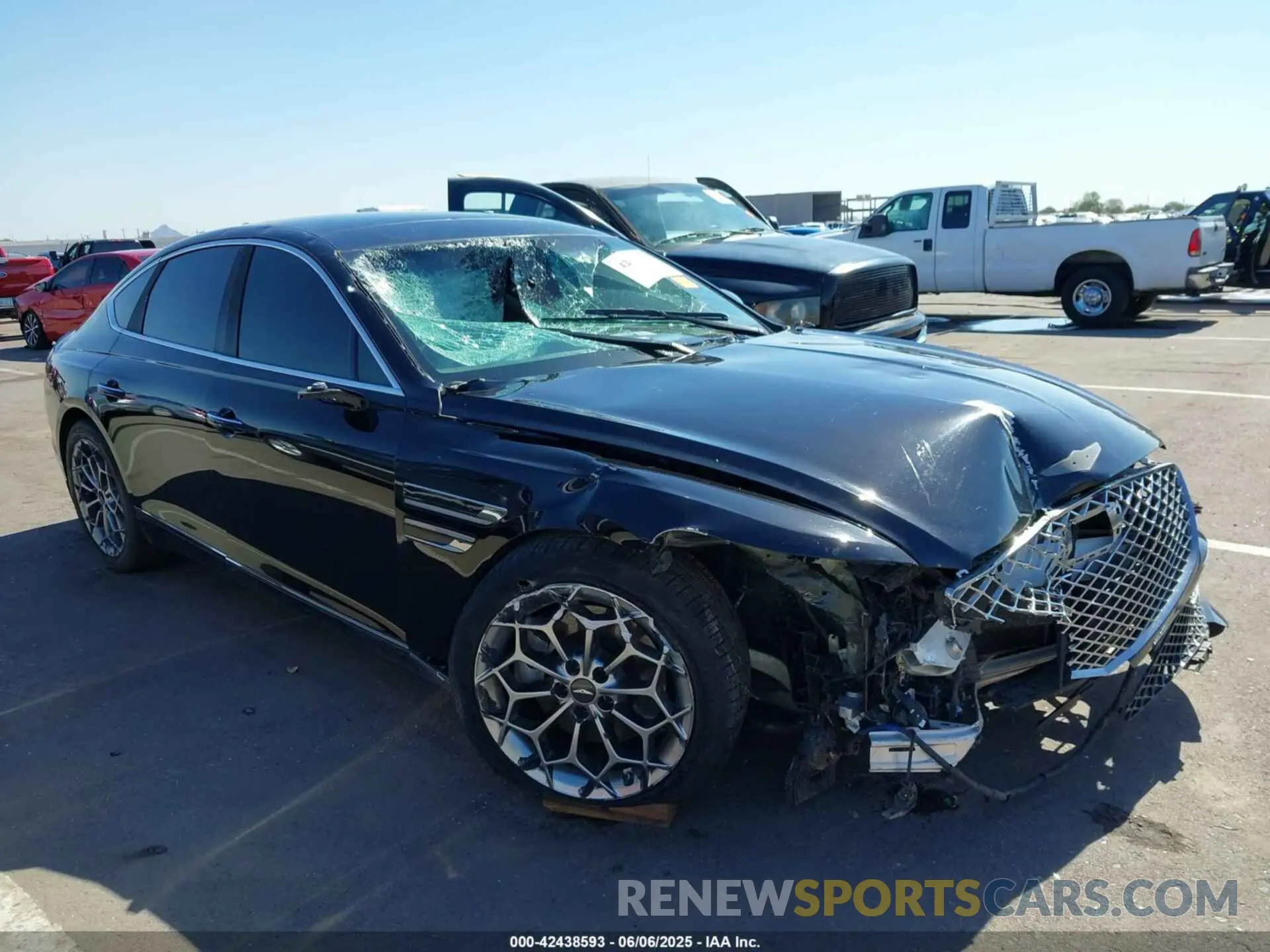 1 Photograph of a damaged car KMTGB4SC7MU073552 GENESIS G80 2021