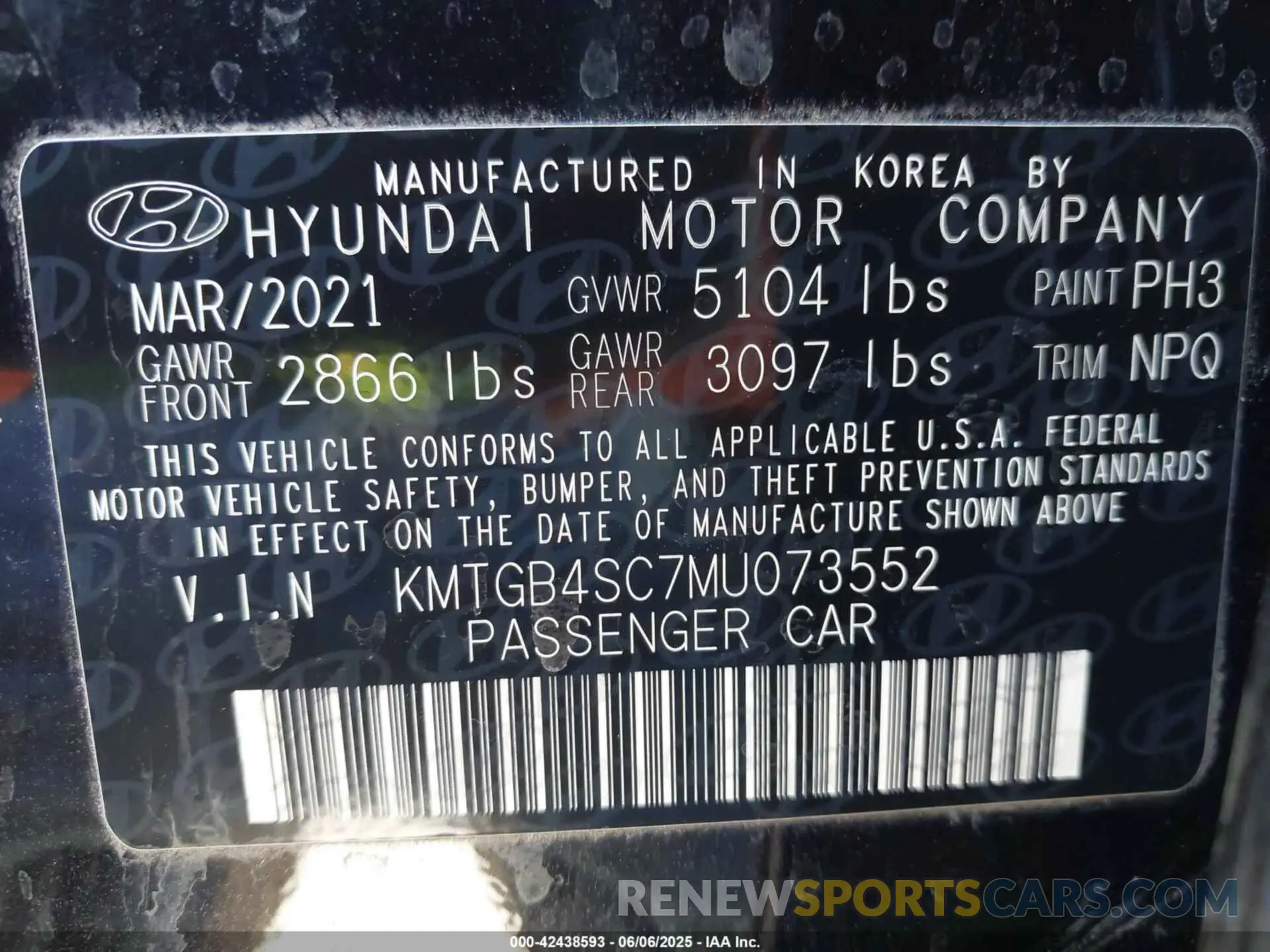 9 Photograph of a damaged car KMTGB4SC7MU073552 GENESIS G80 2021