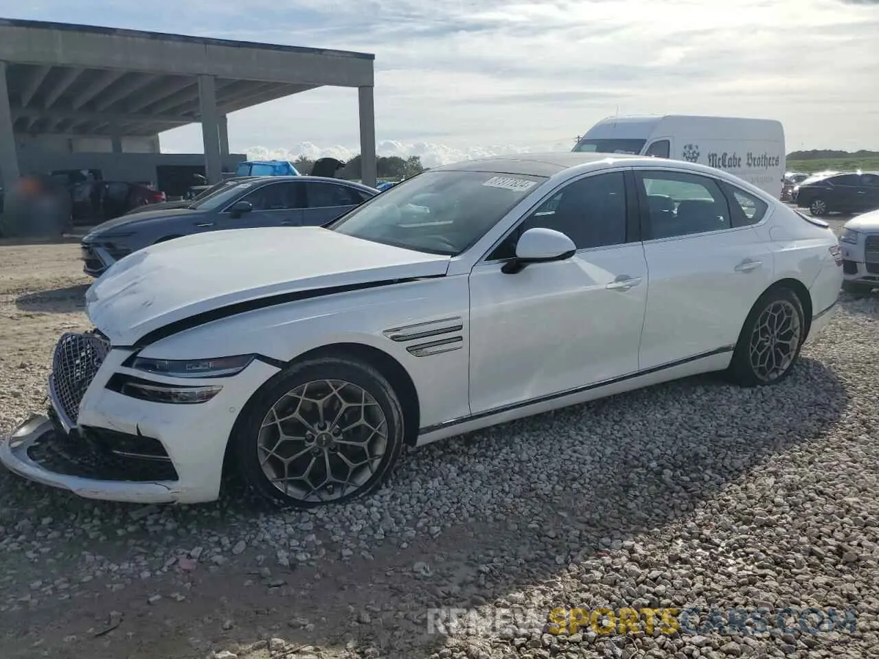 1 Photograph of a damaged car KMTGB4SC8MU044111 GENESIS G80 2021