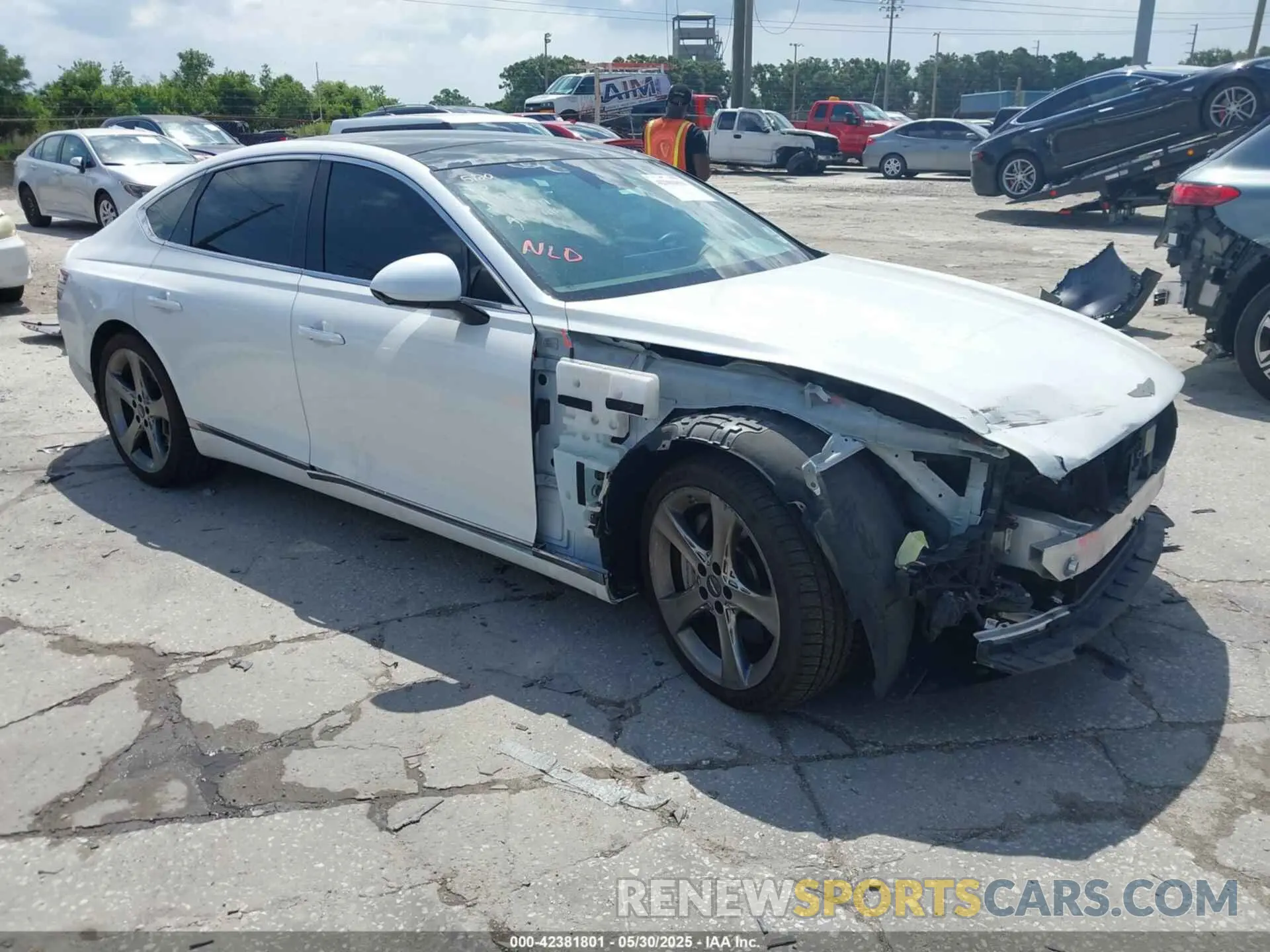1 Photograph of a damaged car KMTGC4SD3MU088300 GENESIS G80 2021