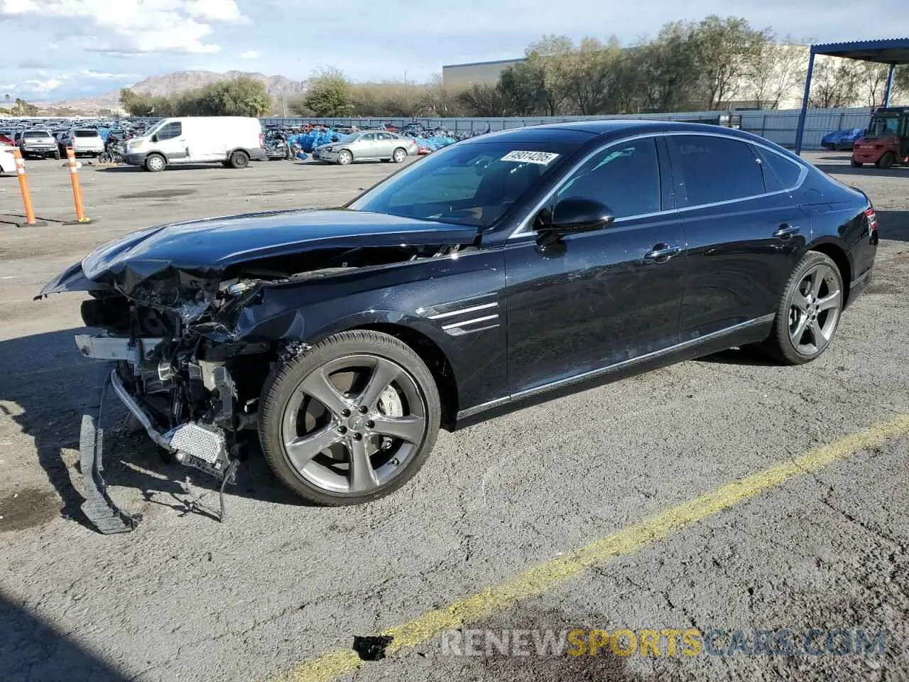 1 Photograph of a damaged car KMTGC4SDXMU049610 GENESIS G80 2021