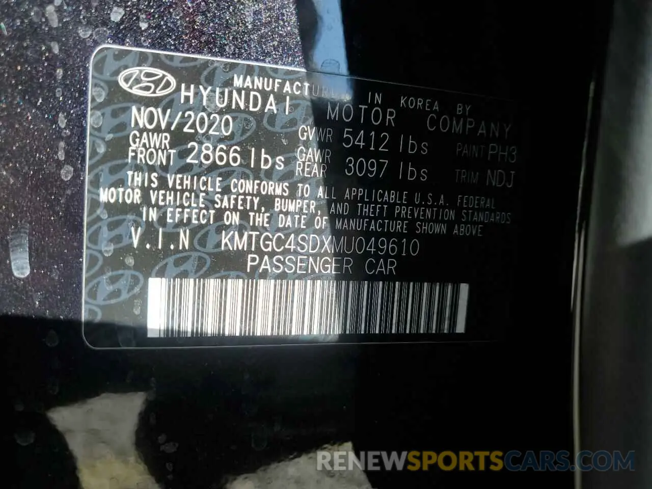 13 Photograph of a damaged car KMTGC4SDXMU049610 GENESIS G80 2021