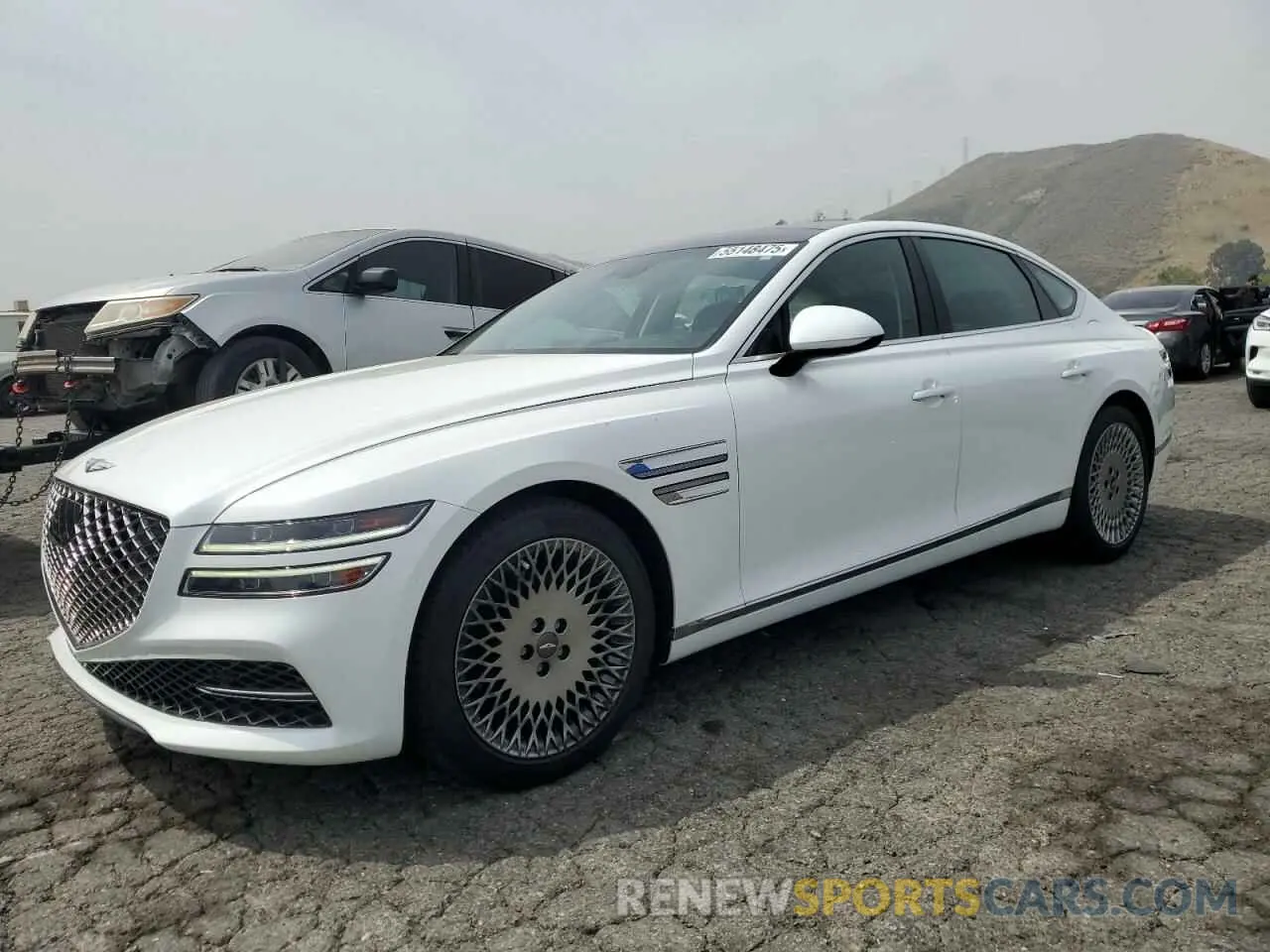 1 Photograph of a damaged car KMTGB4SC7NU092264 GENESIS G80 2022