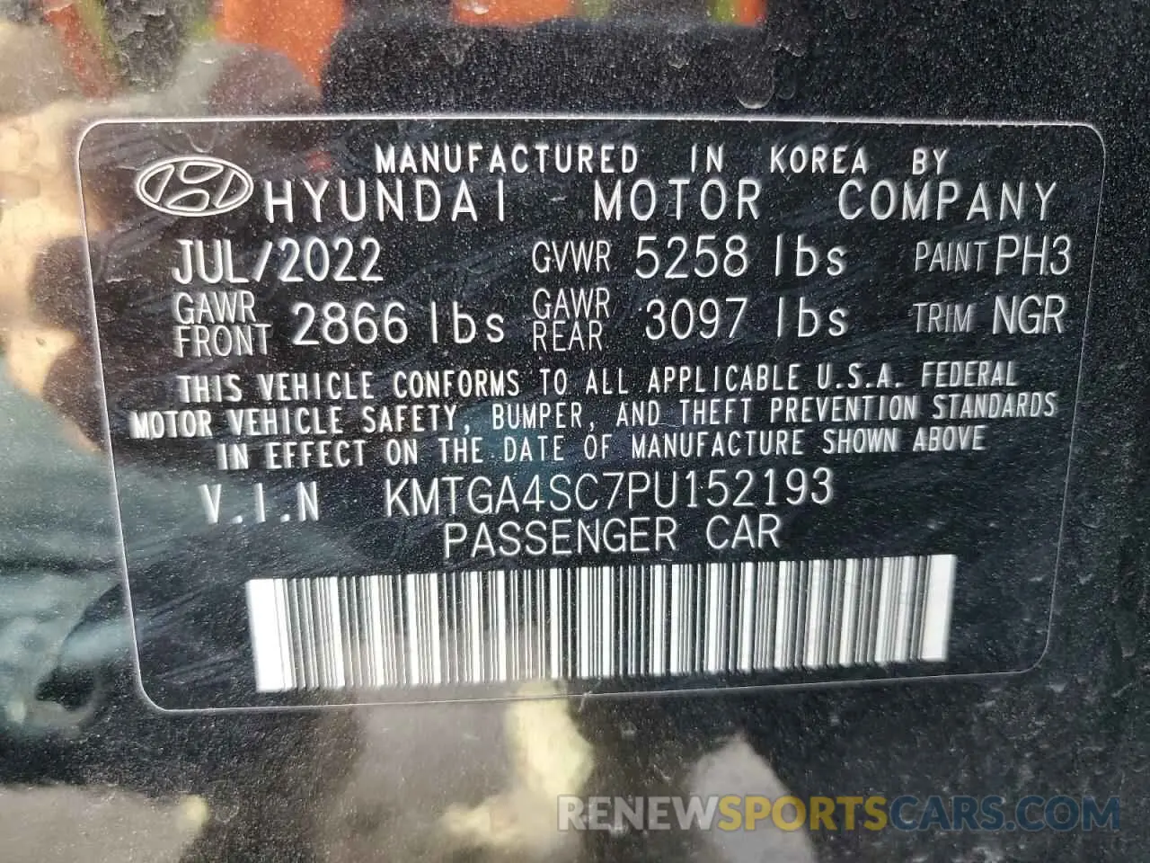 12 Photograph of a damaged car KMTGA4SC7PU152193 GENESIS G80 2023