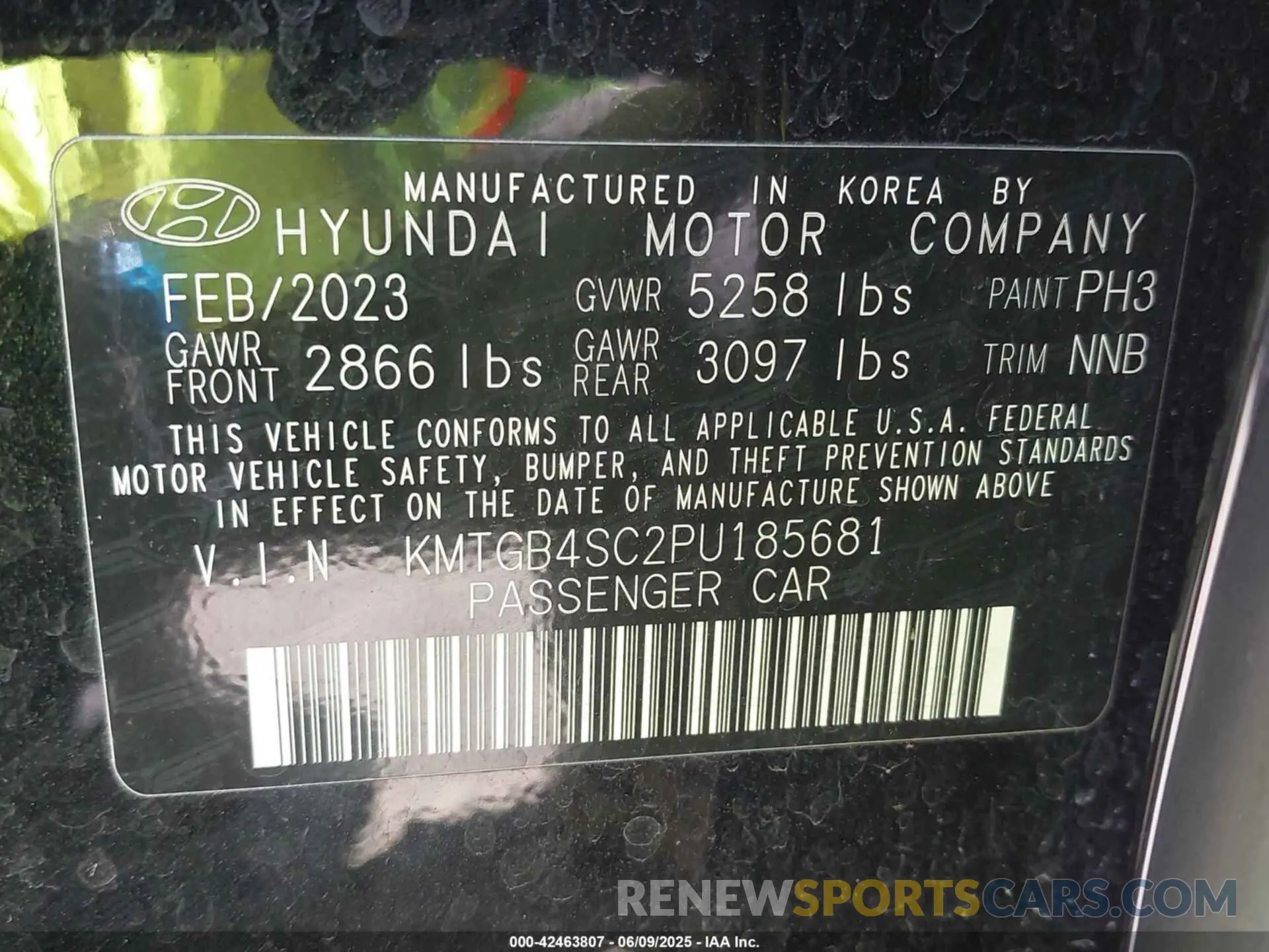 9 Photograph of a damaged car KMTGB4SC2PU185681 GENESIS G80 2023