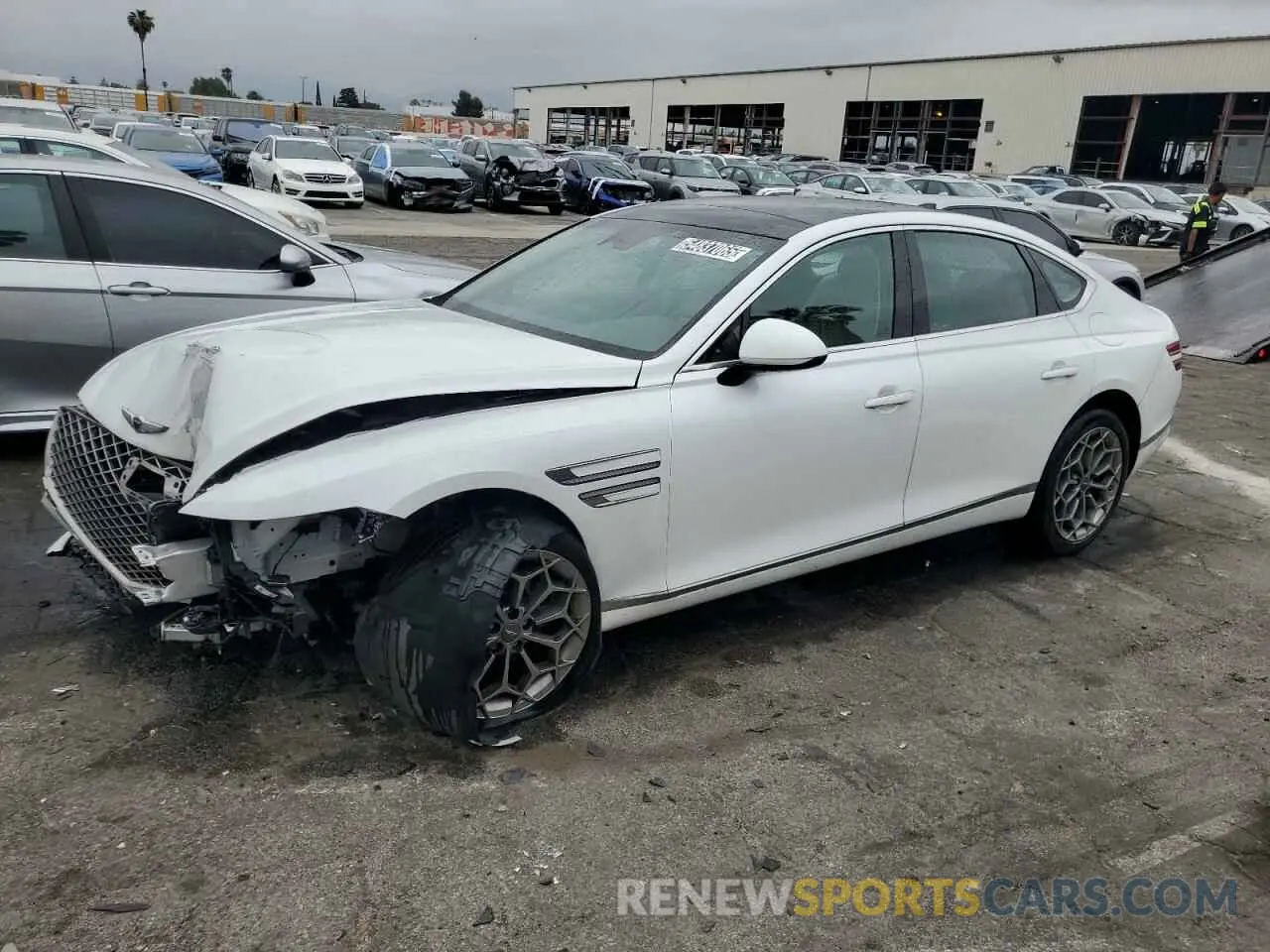 1 Photograph of a damaged car KMTGB4SC4PU180403 GENESIS G80 2023