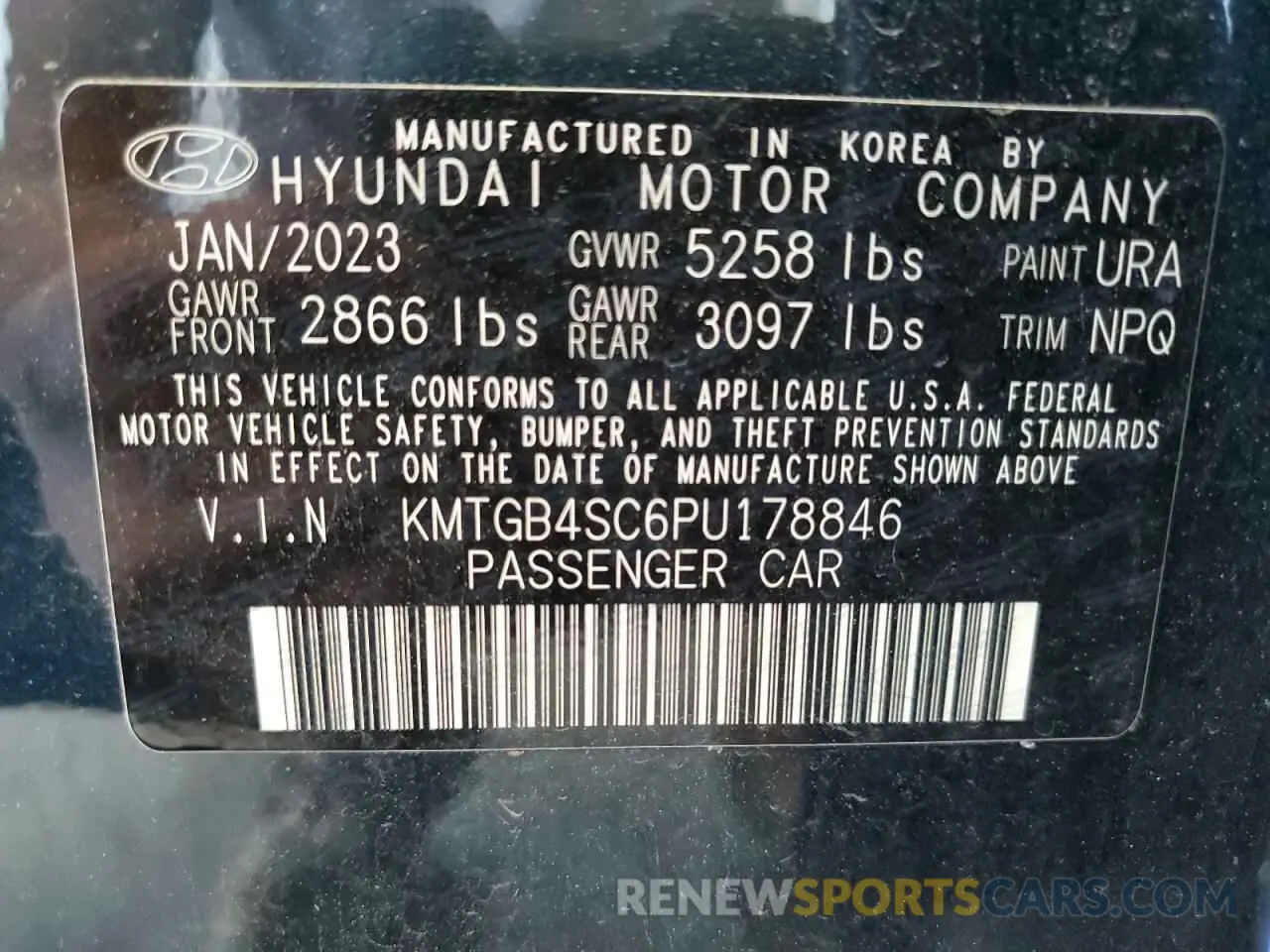13 Photograph of a damaged car KMTGB4SC6PU178846 GENESIS G80 2023