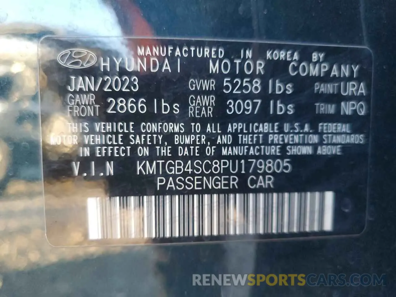 12 Photograph of a damaged car KMTGB4SC8PU179805 GENESIS G80 2023