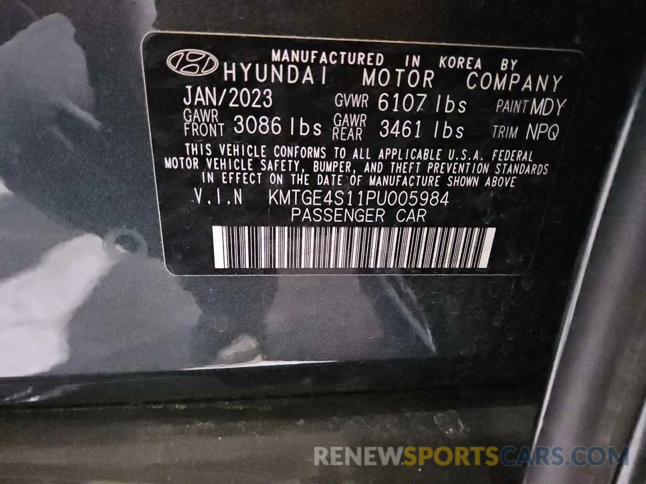 13 Photograph of a damaged car KMTGE4S11PU005984 GENESIS G80 2023