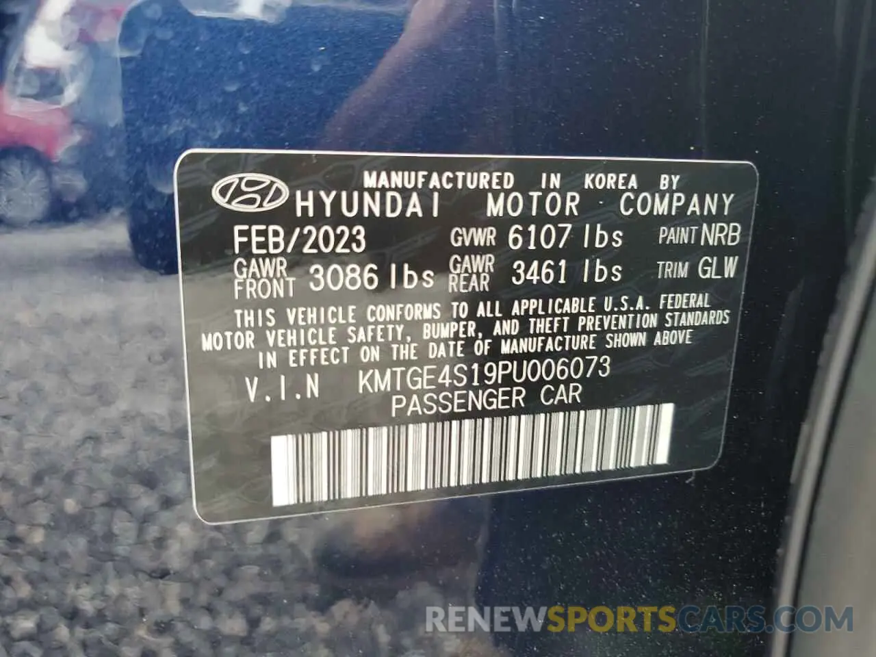13 Photograph of a damaged car KMTGE4S19PU006073 GENESIS G80 2023