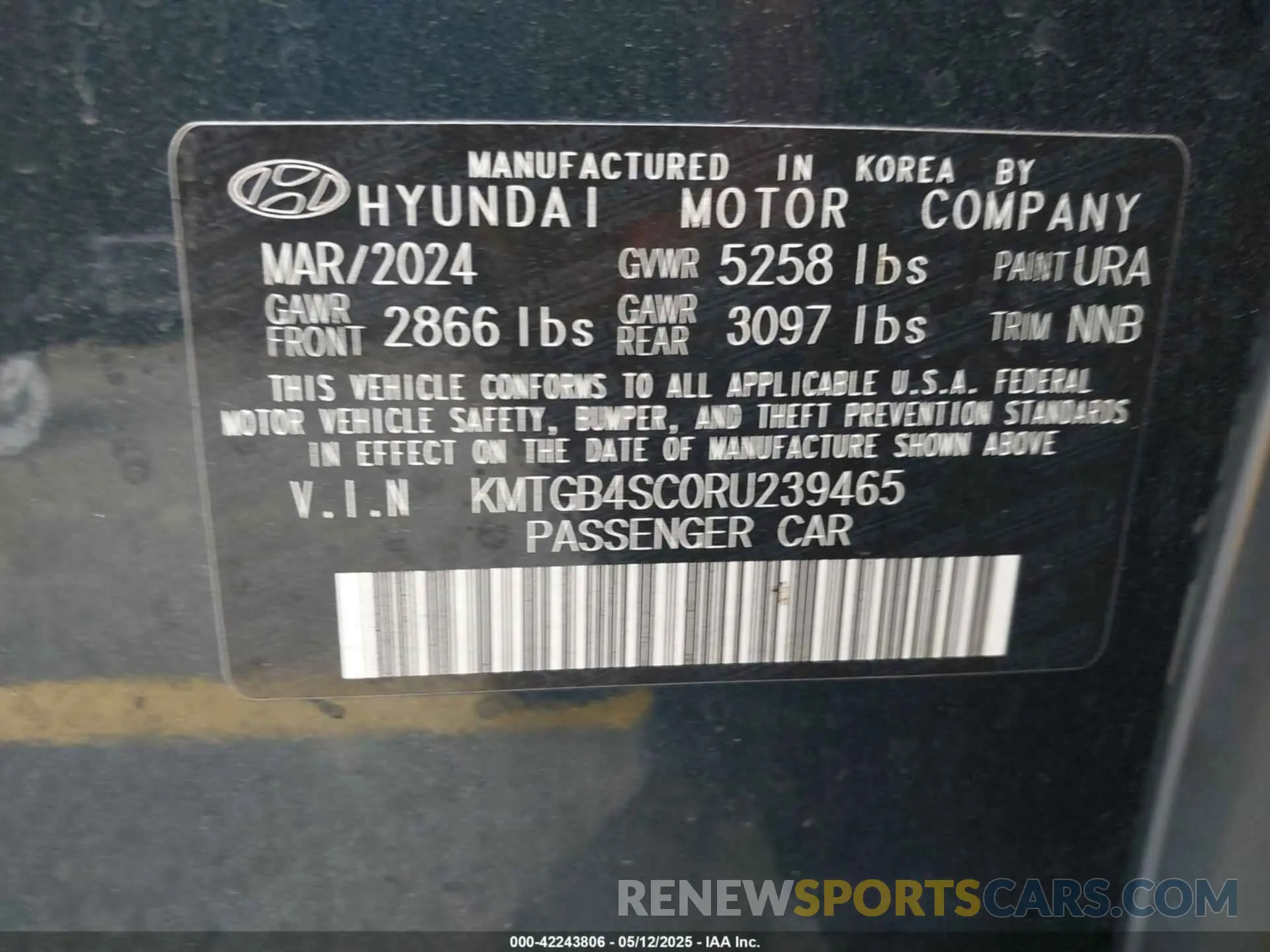 9 Photograph of a damaged car KMTGB4SC0RU239465 GENESIS G80 2024