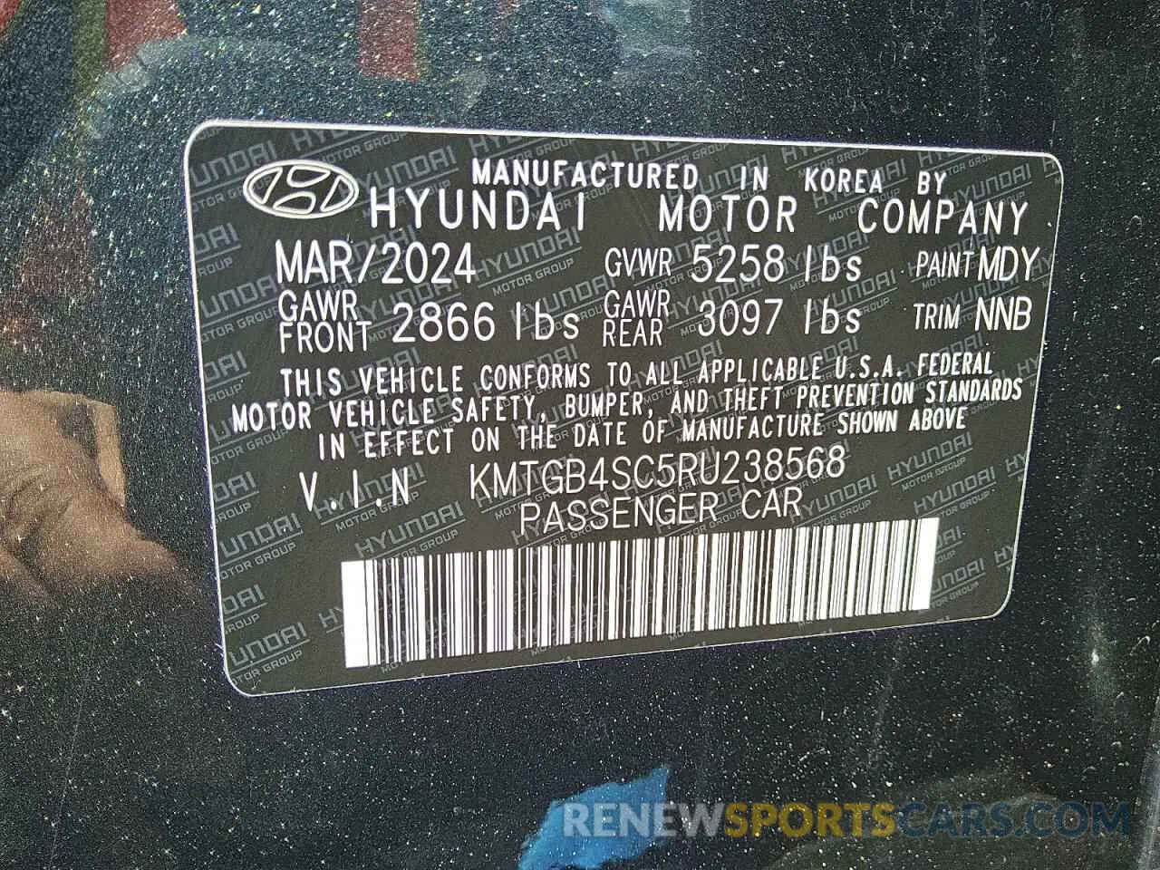 12 Photograph of a damaged car KMTGB4SC5RU238568 GENESIS G80 2024