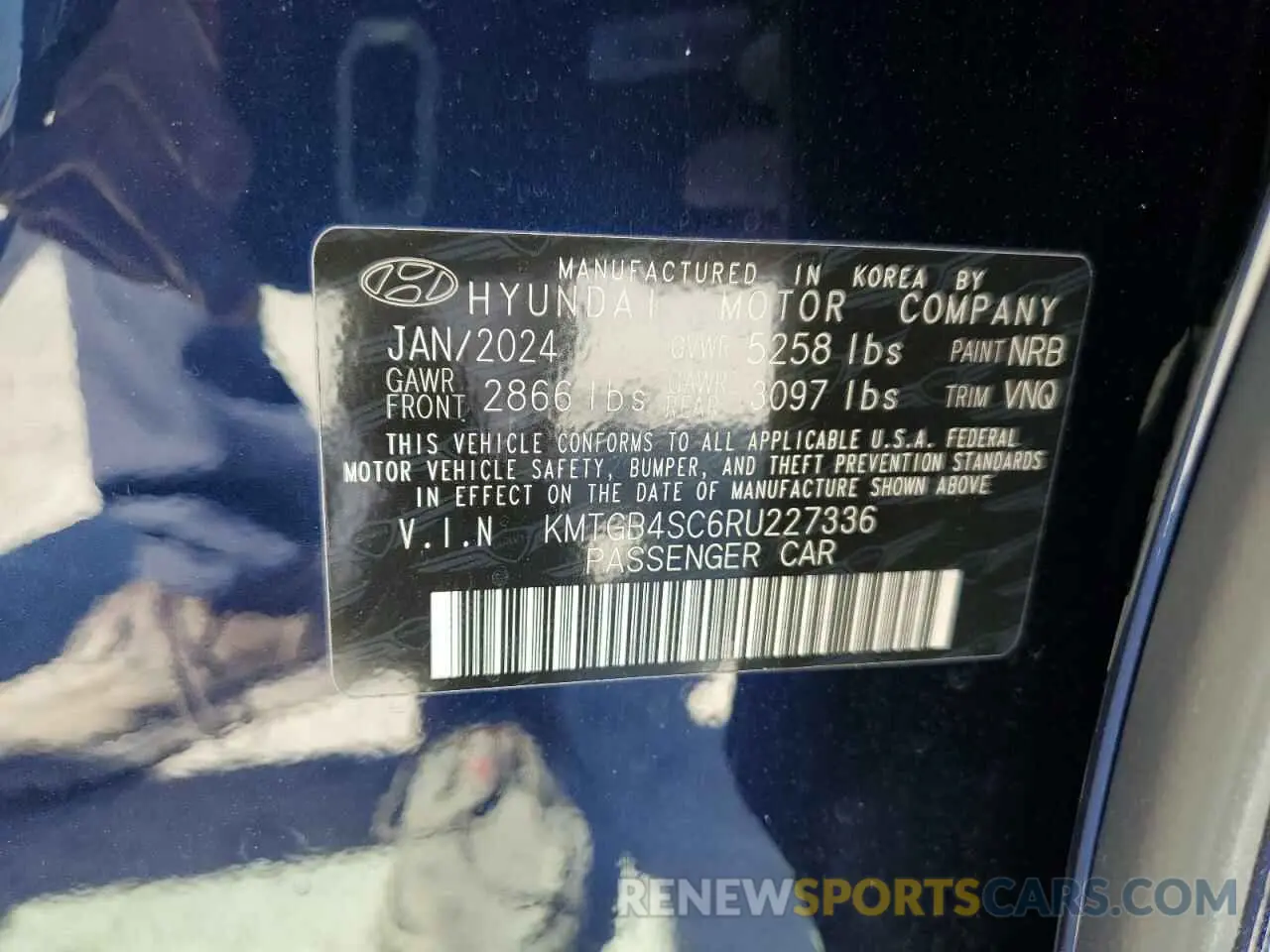 14 Photograph of a damaged car KMTGB4SC6RU227336 GENESIS G80 2024