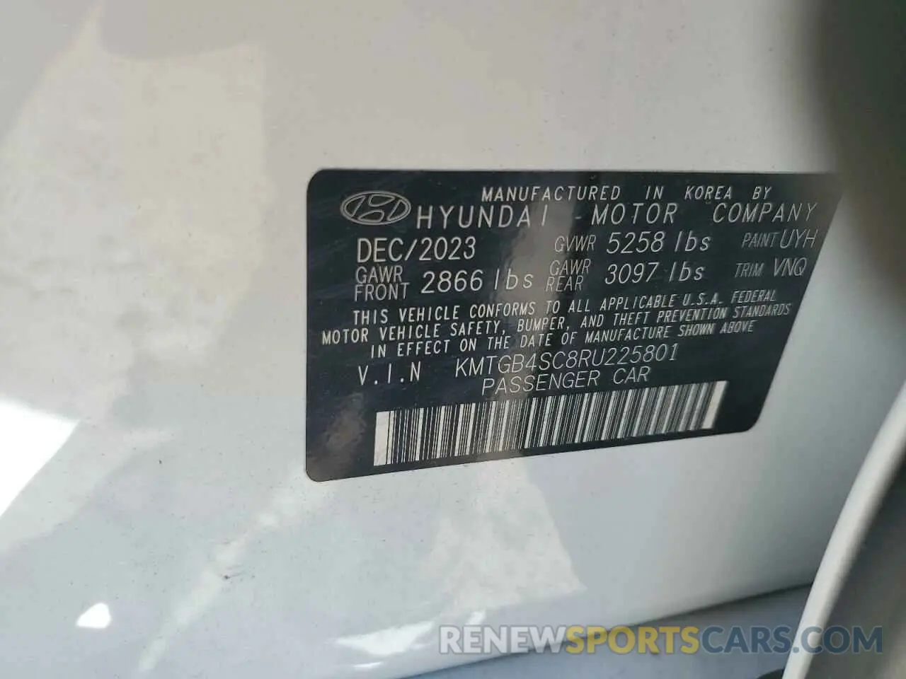 12 Photograph of a damaged car KMTGB4SC8RU225801 GENESIS G80 2024