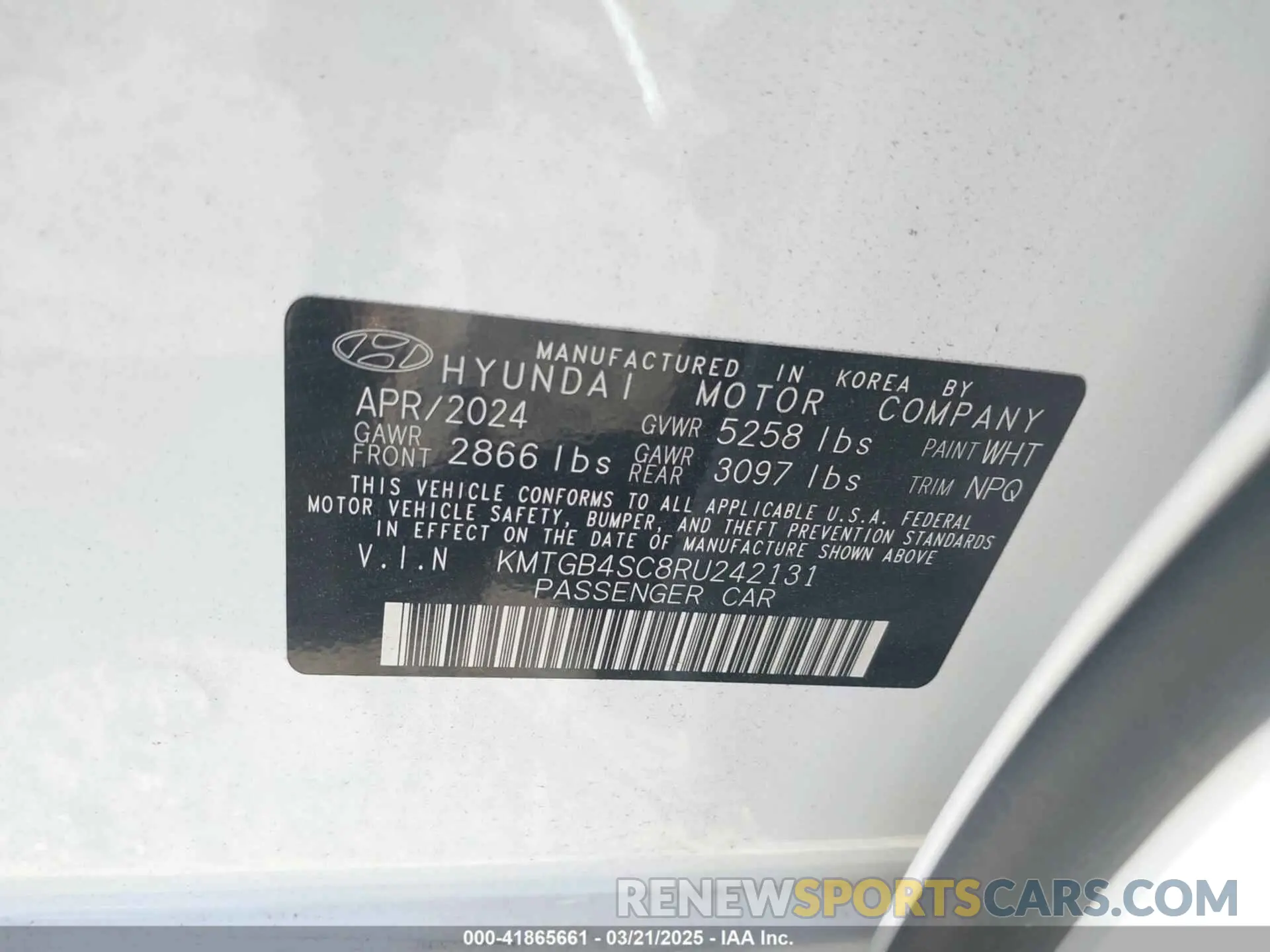 9 Photograph of a damaged car KMTGB4SC8RU242131 GENESIS G80 2024