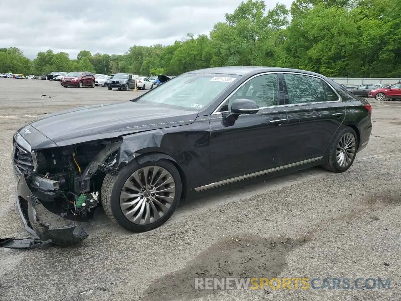 1 Photograph of a damaged car KMHG54JH0KU050660 GENESIS G90 2019
