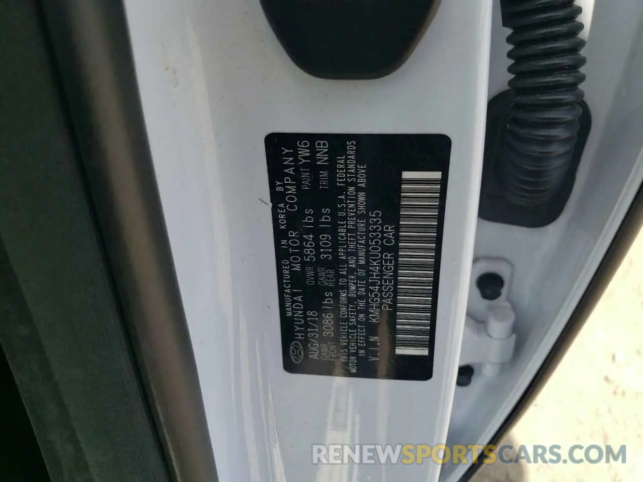 12 Photograph of a damaged car KMHG54JH4KU053335 GENESIS G90 2019