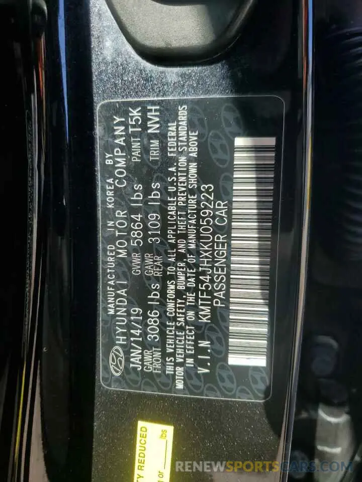 13 Photograph of a damaged car KMTF54JHXKU059223 GENESIS G90 2019