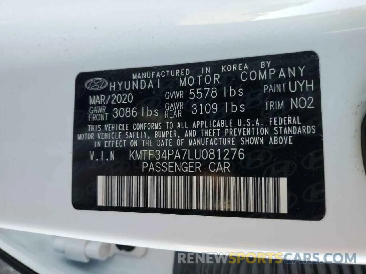 12 Photograph of a damaged car KMTF34PA7LU081276 GENESIS G90 2020
