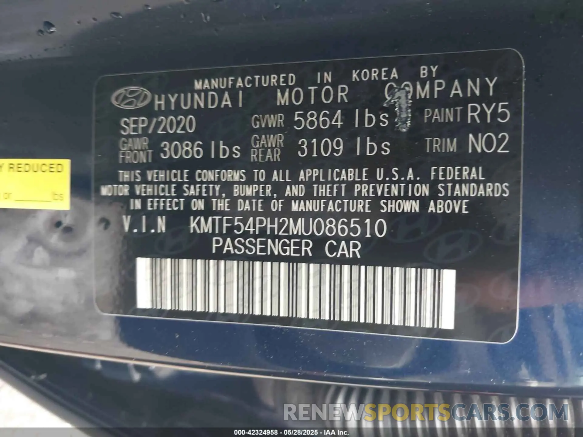 9 Photograph of a damaged car KMTF54PH2MU086510 GENESIS G90 2021