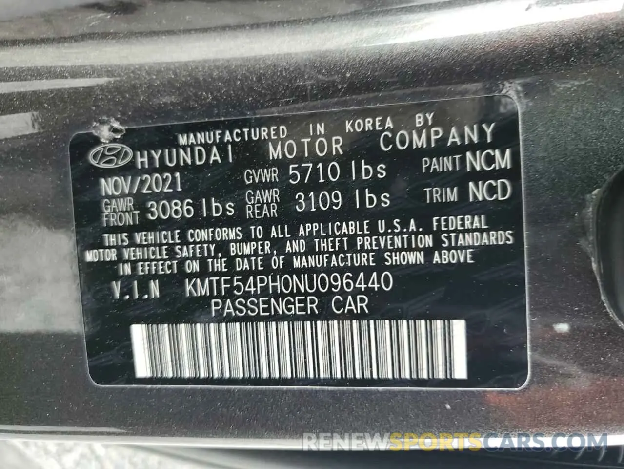 13 Photograph of a damaged car KMTF54PH0NU096440 GENESIS G90 2022