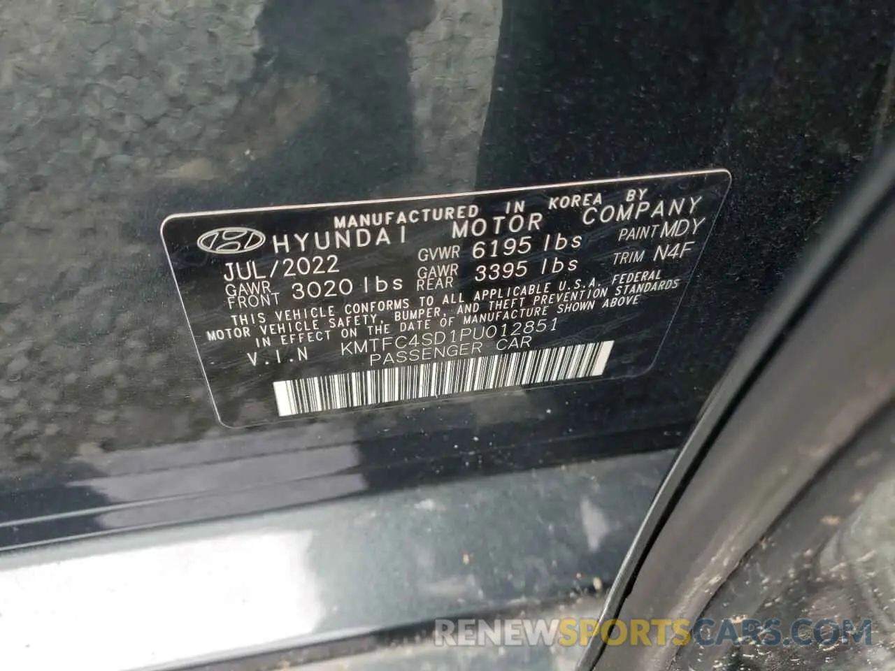 12 Photograph of a damaged car KMTFC4SD1PU012851 GENESIS G90 2023