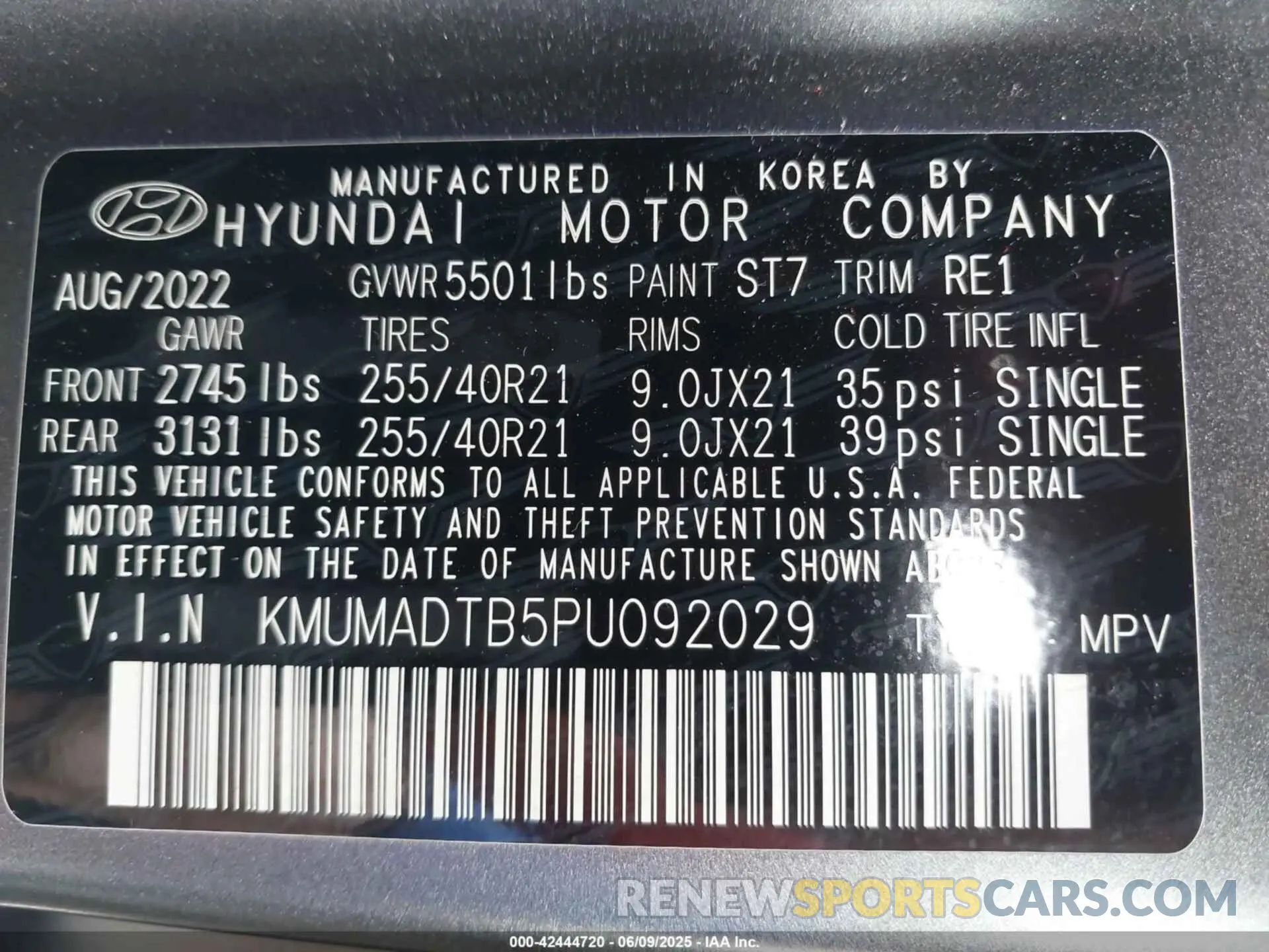 9 Photograph of a damaged car KMUMADTB5PU092029 GENESIS GV70 2023