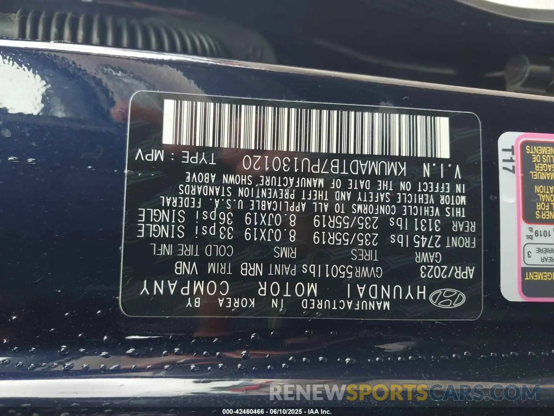 9 Photograph of a damaged car KMUMADTB7PU130120 GENESIS GV70 2023