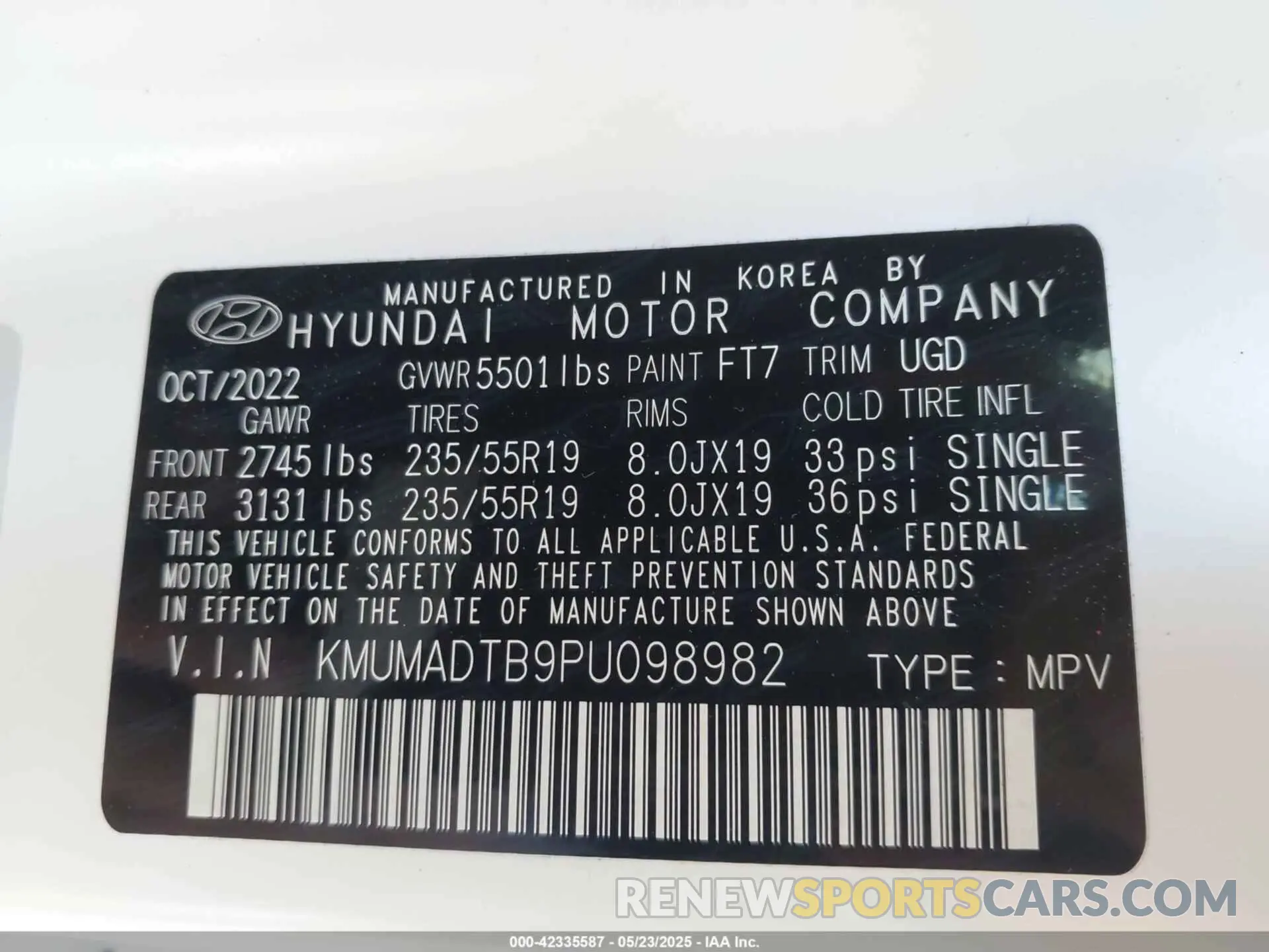 9 Photograph of a damaged car KMUMADTB9PU098982 GENESIS GV70 2023