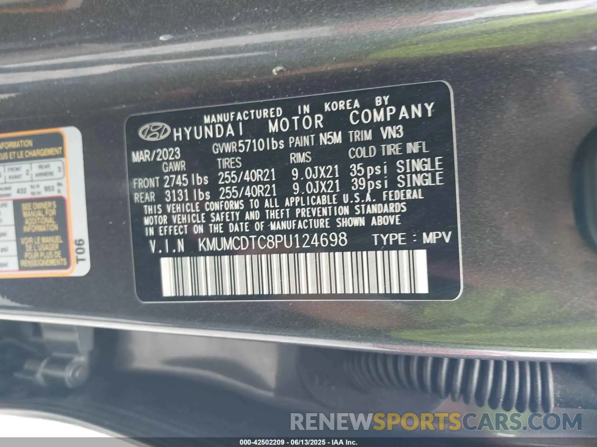 9 Photograph of a damaged car KMUMCDTC8PU124698 GENESIS GV70 2023