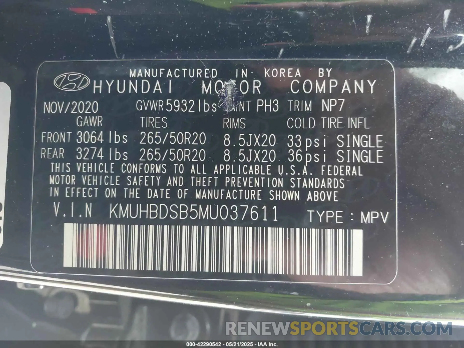 9 Photograph of a damaged car KMUHBDSB5MU037611 GENESIS GV80 2021