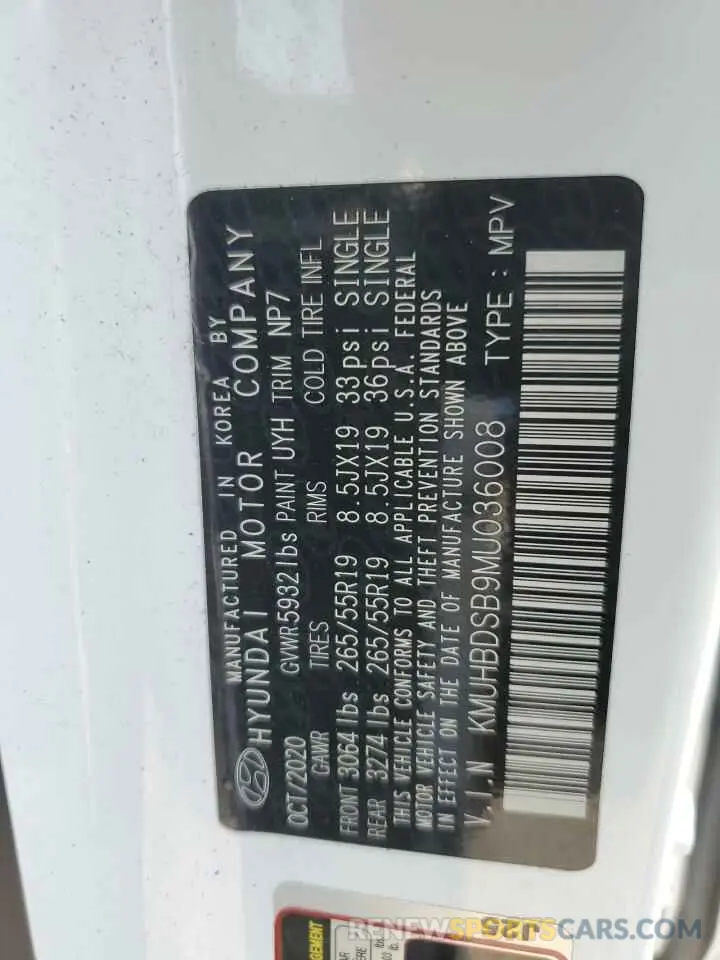 14 Photograph of a damaged car KMUHBDSB9MU036008 GENESIS GV80 2021