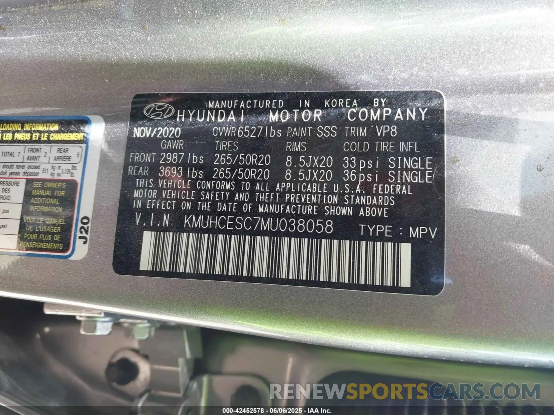 9 Photograph of a damaged car KMUHCESC7MU038058 GENESIS GV80 2021