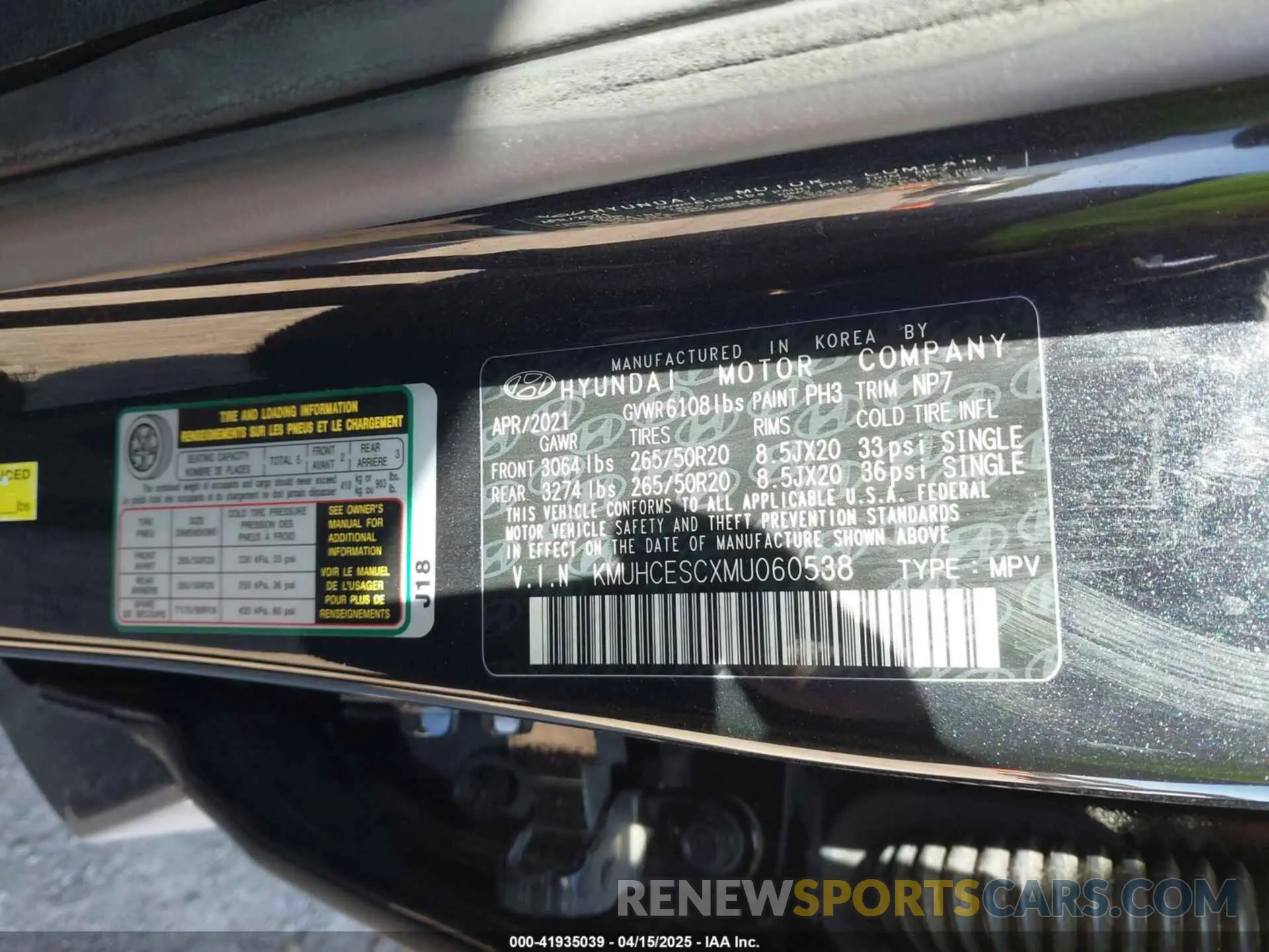 9 Photograph of a damaged car KMUHCESCXMU060538 GENESIS GV80 2021