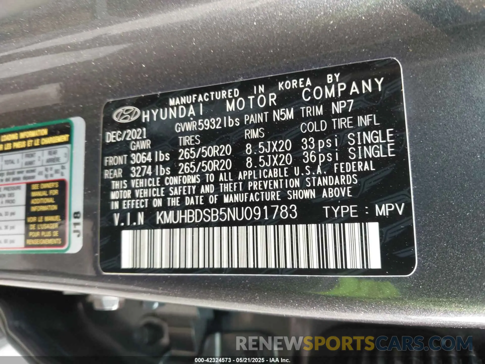 9 Photograph of a damaged car KMUHBDSB5NU091783 GENESIS GV80 2022